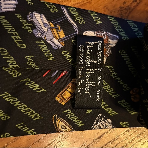 Vintage Nicole Miller Men’s 100% Silk Tie Golf Theme - Picture 2 of 5